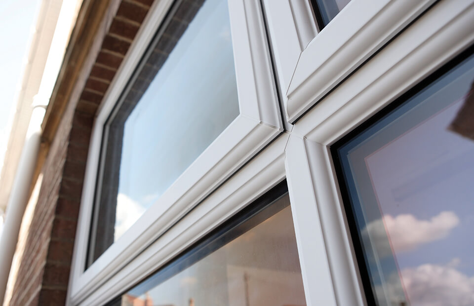 White uPVC casement windows